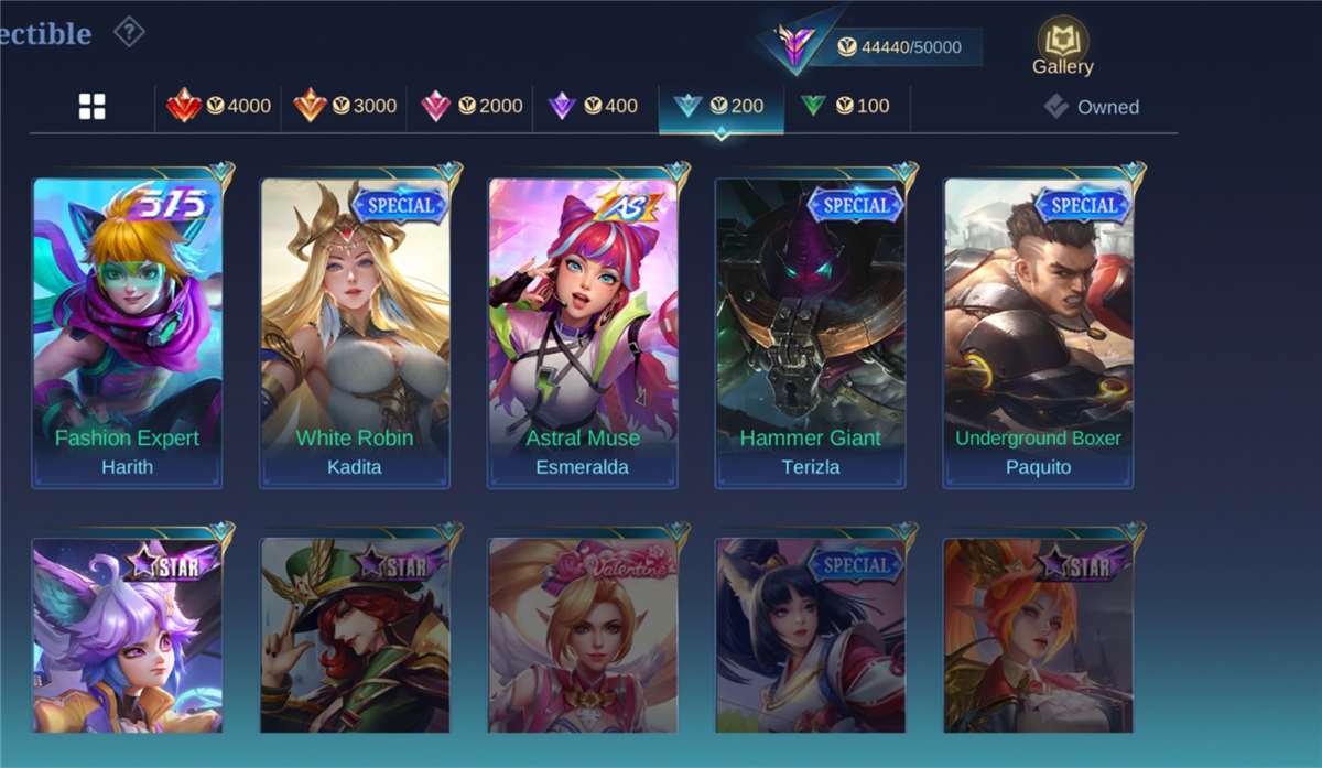 Game account sale Mobile Legends